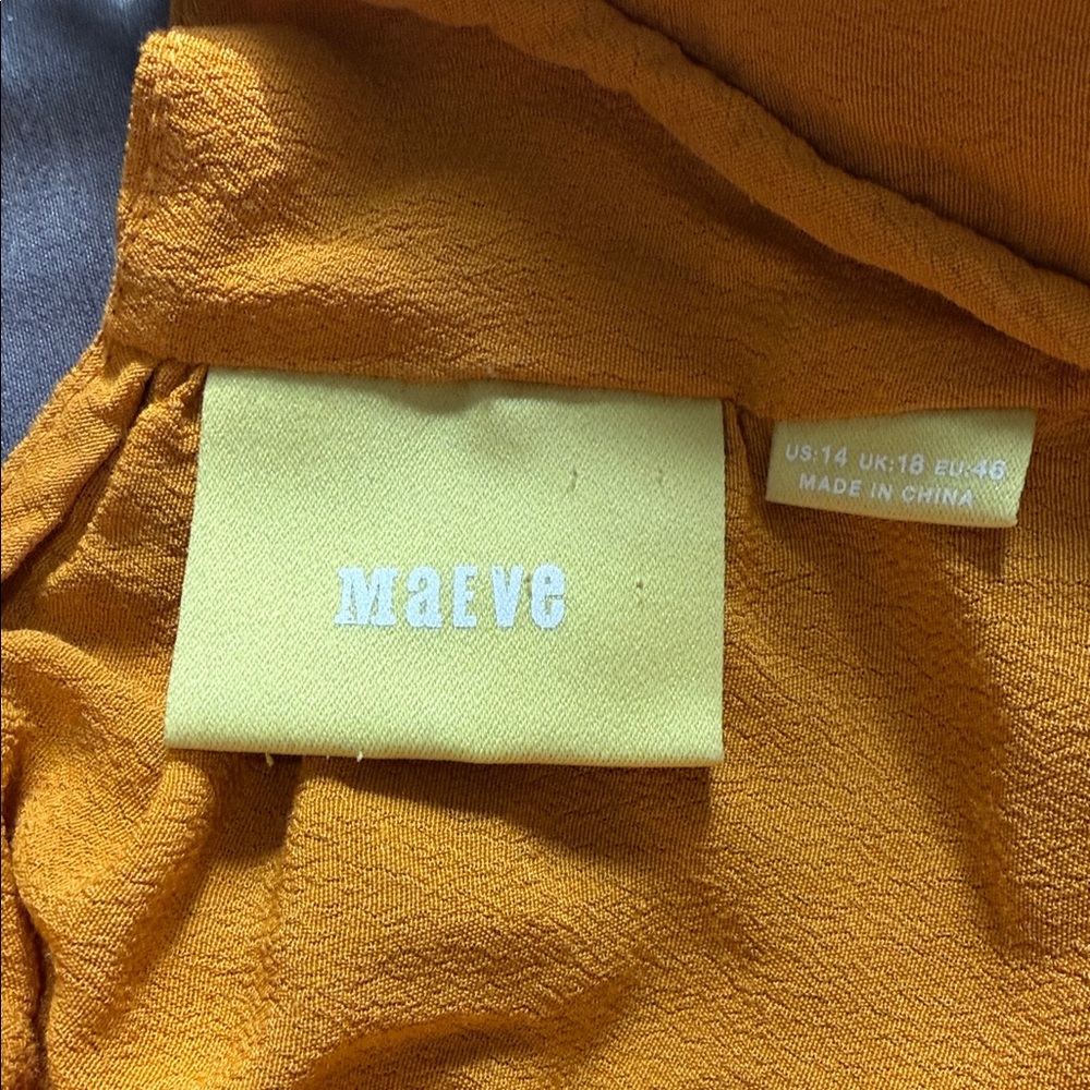 Maeve Ruffle Cold-Shoulder Tank Top - Mustard - Picture 4 of 4